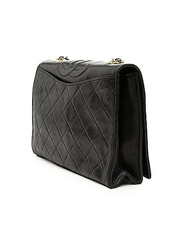 Chanel Chanel Coco Mark Matelassé Chain Shoulder Bag, Black Lambskin, Women's CHANEL (view 2)