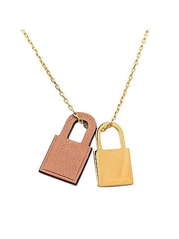 Hermès Hermes O'Kelly PM Chain Pendant Necklace, D Stamp, 2019, Brown Gold Leather Plated, Women's. (view 2)