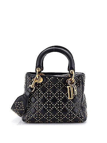 Christian Dior Supple Lady Dior Bag Cannage Studded Lambskin Medium (view 1)