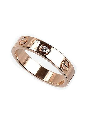 Cartier CARTIER Cartier 18KPG Pink Gold Mini Love 1P Diamond Ring B4050751 51 4.4g Women's (view 1)