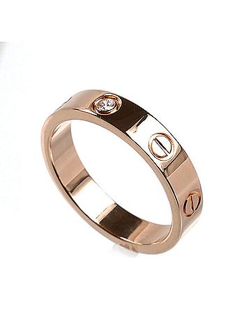 Cartier CARTIER Cartier 18KPG Pink Gold Mini Love 1P Diamond Ring B4050751 51 4.4g Women's (view 2)