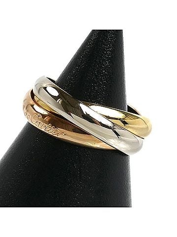 Cartier CARTIER Cartier 18K Yellow Gold Pink White Les Must de Trinity Ring, 8.0g, Women's (view 2)