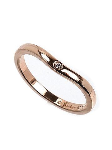 Cartier CARTIER Cartier 18KPG Pink Gold Ballerina Curve Wedding Ring with 3 Diamonds B4098650 Diamond 50 2.3g Women's (view 1)