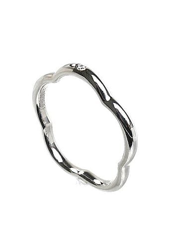 Chanel CHANEL 18KWG White Gold Camellia Single Diamond Ring, 2.4g, Women's (view 2)