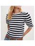 Maje Stripes White Black Pullover Sweater Size M - photo 3