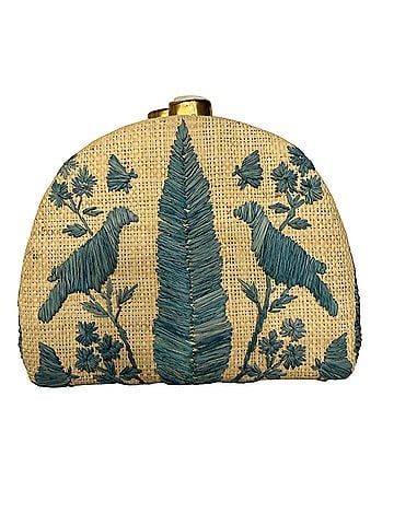 Pamela Munson X Schumacher Embroidered Straw Clutch Clutch (view 1)