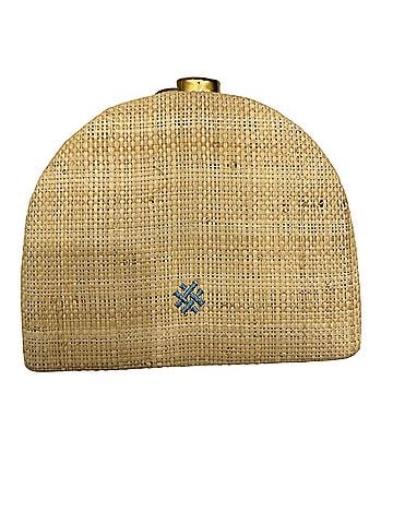 Pamela Munson X Schumacher Embroidered Straw Clutch Clutch (view 2)