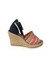 TOMS 100% Canvas Stripes Multi Color Black Blue Wedges Size 8 1/2 - photo 1