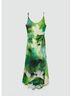 Mango 100% Viscose Print Green Casual Dress Size 8 - photo 4