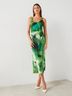 Mango 100% Viscose Print Green Casual Dress Size 8 - photo 5