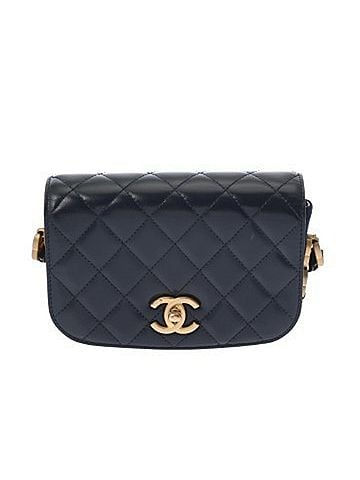 Chanel CHANEL Matelassé Mini Messenger Bag, Navy, AS3396, Men's/Women's, Shiny Calfskin, A Rank, Used, Ginzo (view 1)