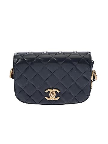 Chanel CHANEL Matelassé Mini Messenger Bag, Navy, AS3396, Men's/Women's, Shiny Calfskin, A Rank, Used, Ginzo (view 2)