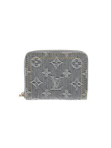Louis Vuitton LOUIS VUITTON Louis Vuitton Monogram Denim Zippy Coin Purse Gray M14277 Women's Wallet/Coin Case A Rank Used Ginzo (view 1)