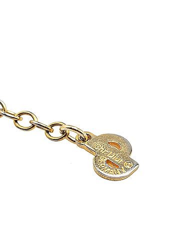 Dior Gold Plated Logo Crystal Pendant Necklace (view 2)