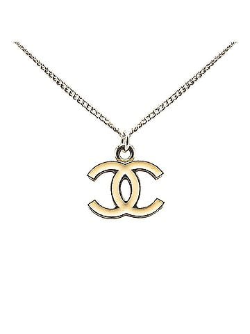 Chanel Silver CC Enamel Pendant Necklace (view 1)