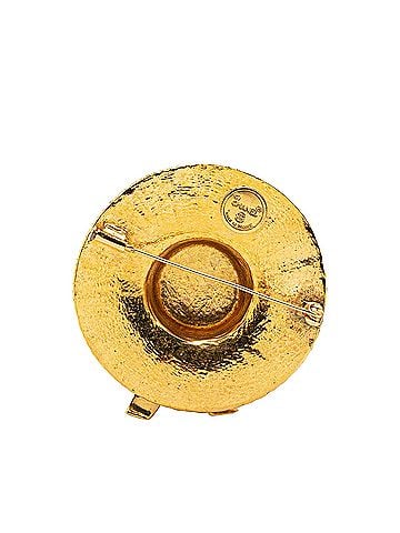Chanel Gold Plated Straw Hat Brooch (view 2)