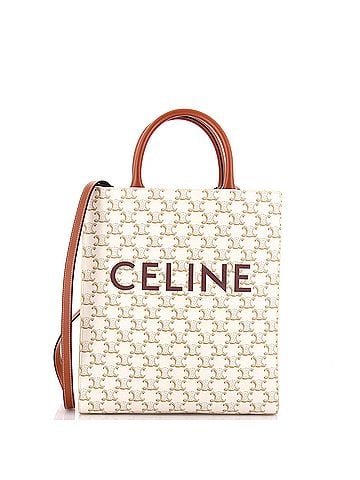 Céline Vertical Cabas Tote Triomphe Coated Canvas Small (view 1)