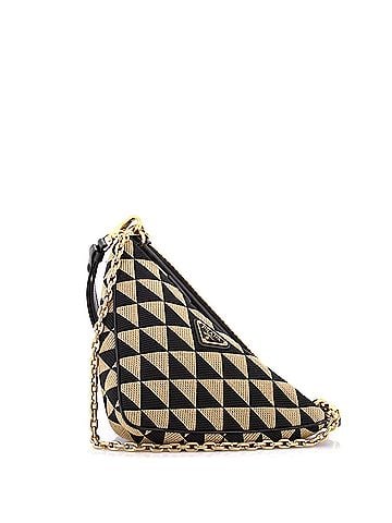 Prada Double Symbole Triangle Bag Leather and Jacquard Mini (view 1)