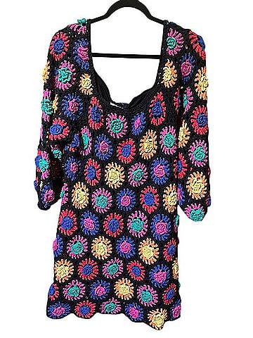 FARM Rio Scalloped Crocheted Cotton Mini Dress Casual Dress (view 2)