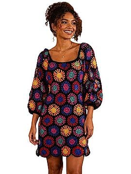 FARM Rio Scalloped Crocheted Cotton Mini Dress Casual Dress (view 1)