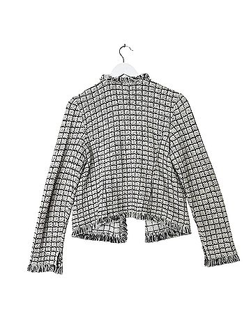 Nic + Zoe Grid Fringe Mix Knit Jacket (view 2)