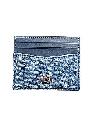 Coach Quilted Denim Slim Cardholder Wallet Card Holder  (view 1)