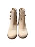 Anthropologie 100% Leather Solid Ivory Ankle Boots Size 7 - photo 6