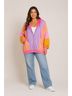 Bibi Pink Purple Yellow Zip Up Hoodie Size L - photo 3
