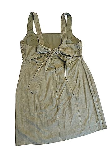ASOS Design Square Neck Cutout Tie Back Linen Mini Sundress Casual Dress (view 2)
