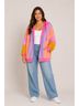 Bibi Pink Purple Yellow Zip Up Hoodie Size L - photo 4