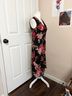 Connected Apparel 100% Polyester Floral Black Red Pink Cocktail Dress Size M - photo 3