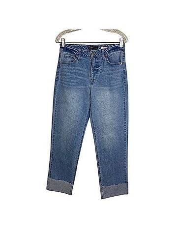 BCBGeneration Mansion Wash Mega Cuff Wide Leg Jeans (view 1)