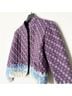NSF 100% Cotton Checkered-gingham Purple Blue Jacket Size S - photo 5