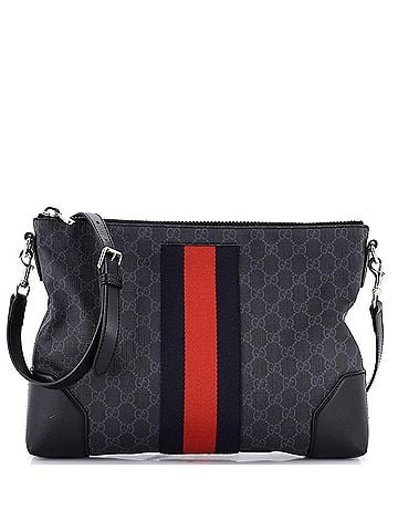 Gucci Web Zip Flat Messenger GG Coated Canvas Medium (view 1)