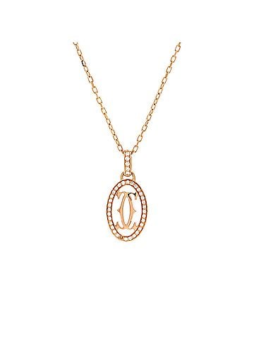Cartier Double C de Cartier Pendant Necklace 18K Rose Gold and Diamonds (view 1)