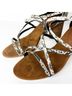 Jeffrey Campbell 100% Leather Snake Print Black White Heels Size 9 1/2 - photo 3