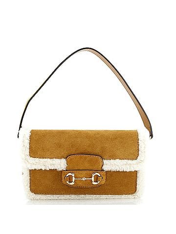 Gucci Horsebit 1955 Shoulder Bag Suede with Shearling Mini (view 1)