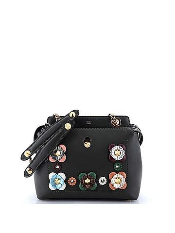Fendi Flowerland DotCom Convertible Satchel Embellished Leather Small (view 1)