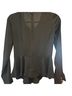 Express 100% Other Solid Black Long Sleeve Blouse Size XS - photo 2