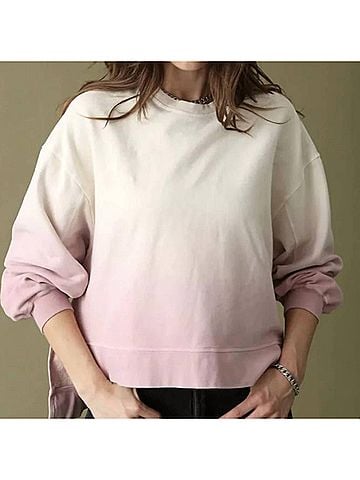 Electric & Rose Apollo Ombre Sweatshirt in Dusty Rose/Cloud (view 2)