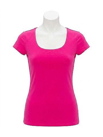 Frank Lyman Design Scoop Neck Knit Top in Pink (view 1)