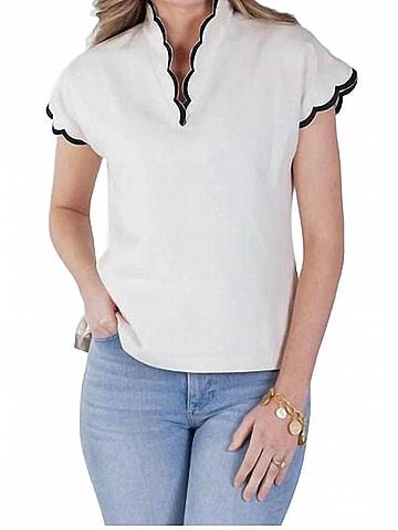 Emily McCarthy Orchid Top Beige in Birch (view 2)