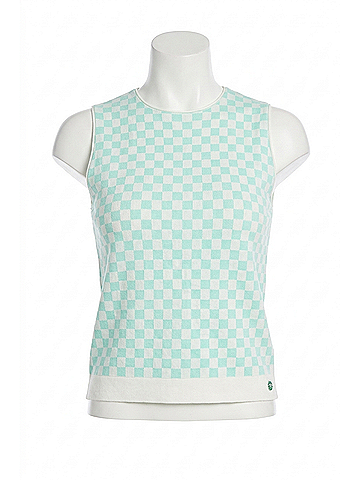 Marc Cain Knitted Germany Sleeveless Check Top in Multi (view 1)