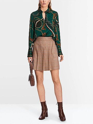 Marc Cain Silk Blouse With Chain Design in Soft Forest (view 2)