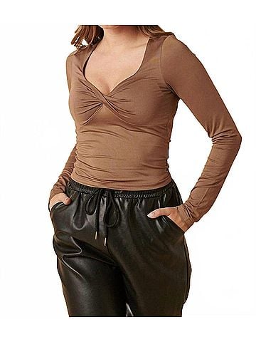 Mittoshop Twistie Top in Mocha (view 2)