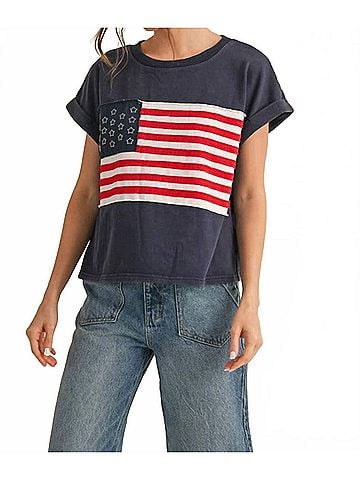 Jodifl Ross American Flag Tee in Navy (view 2)