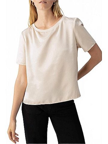 Sanctuary Timeless Satin Tee in Toasted Almond (view 2)
