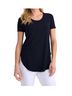 Joseph Ribkoff Solid Blue Rounded Hem Tee in Navy Size 14 - photo 2