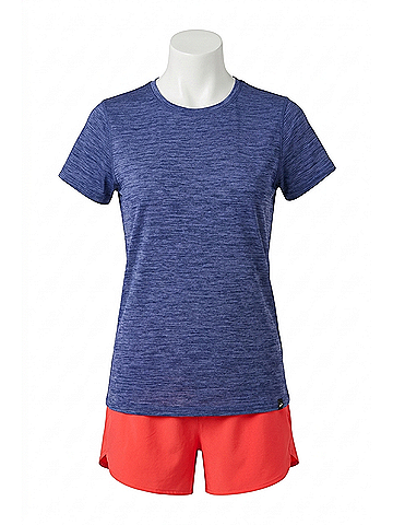 Brooks Luxe Short Sleeve Tee in Heather Midnight (view 1)