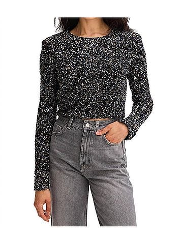Allison Rory Long Sleeve Top in Black Multi (view 2)